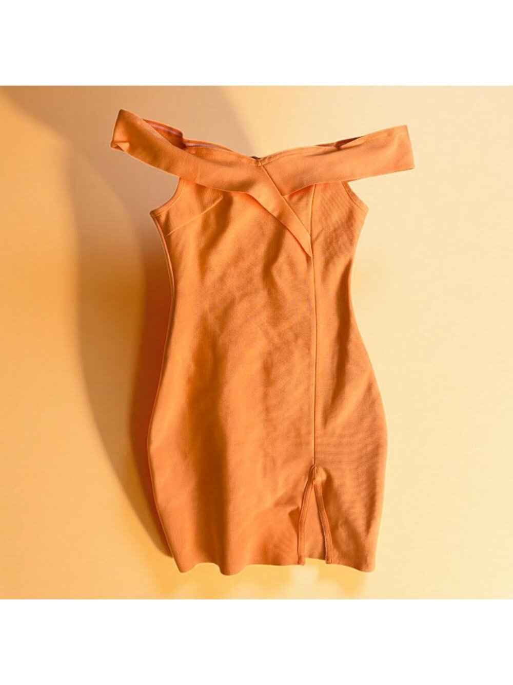 SUPERDOWN Orange Bandage Off The Shoulder Dress Size XS